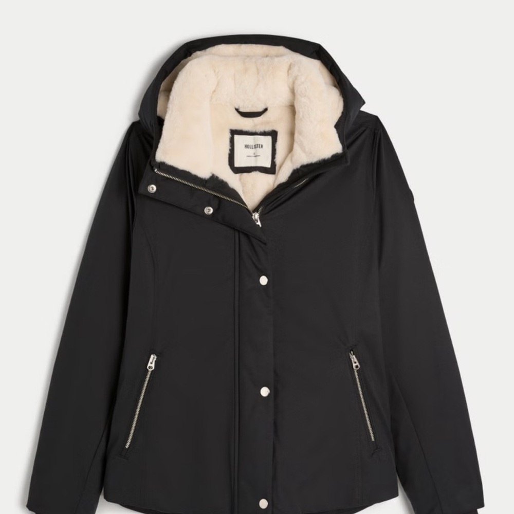 Hollister Black Ski & Snow Jacket with Hood